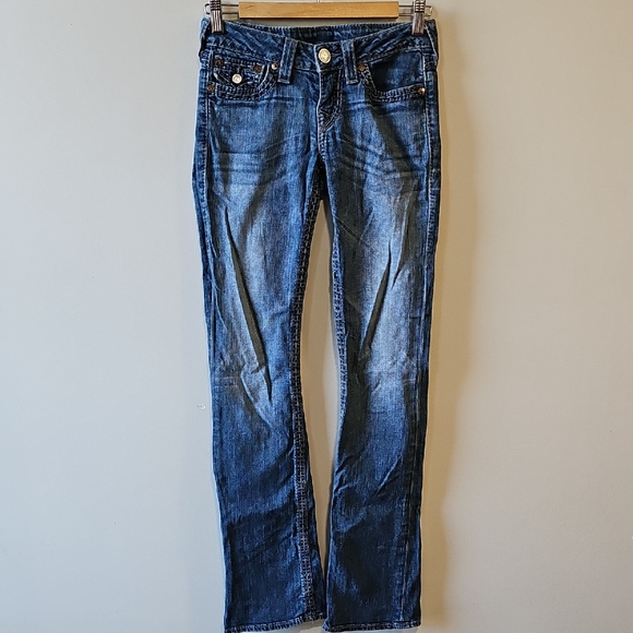 True Religion Denim - True Religion 28x33 Dark Blue Low Rise Boot Cut Jeans